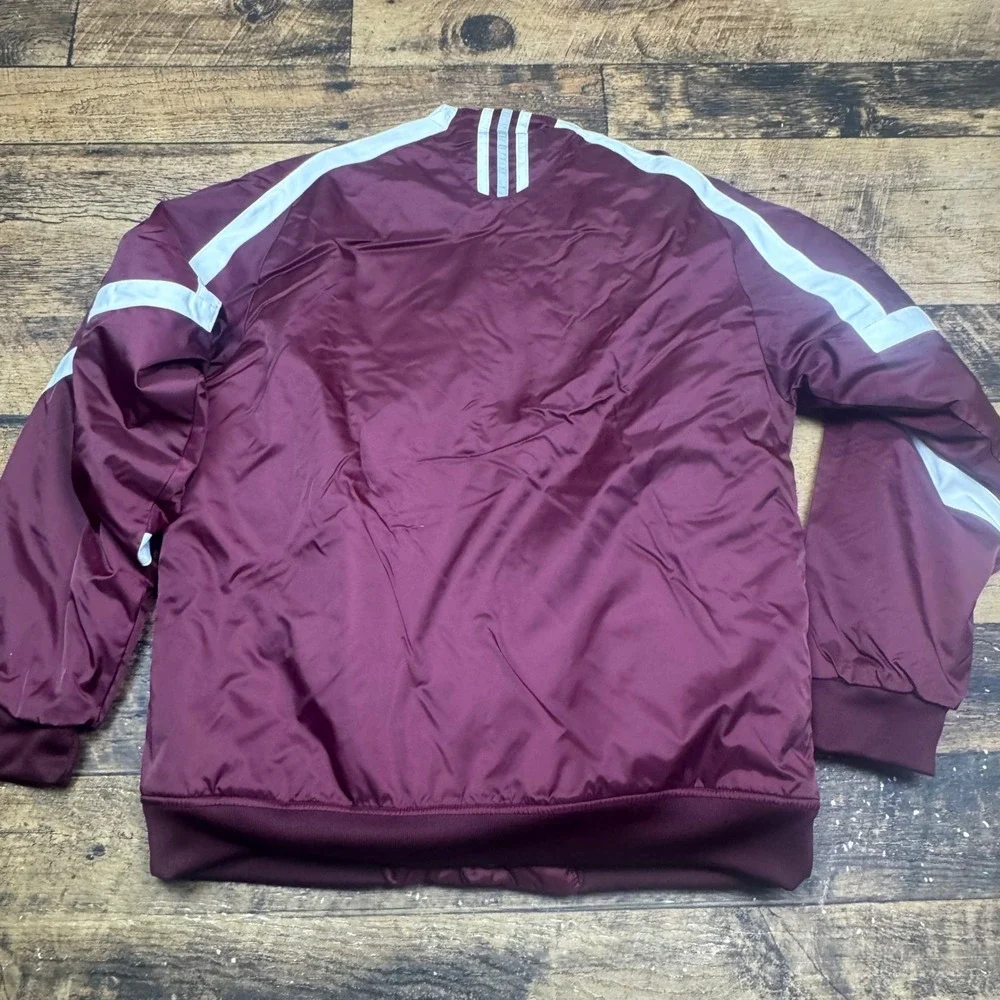 Adidas central Michigan Burgundy Snap Button Track Jacket Sportswear Size XS‎